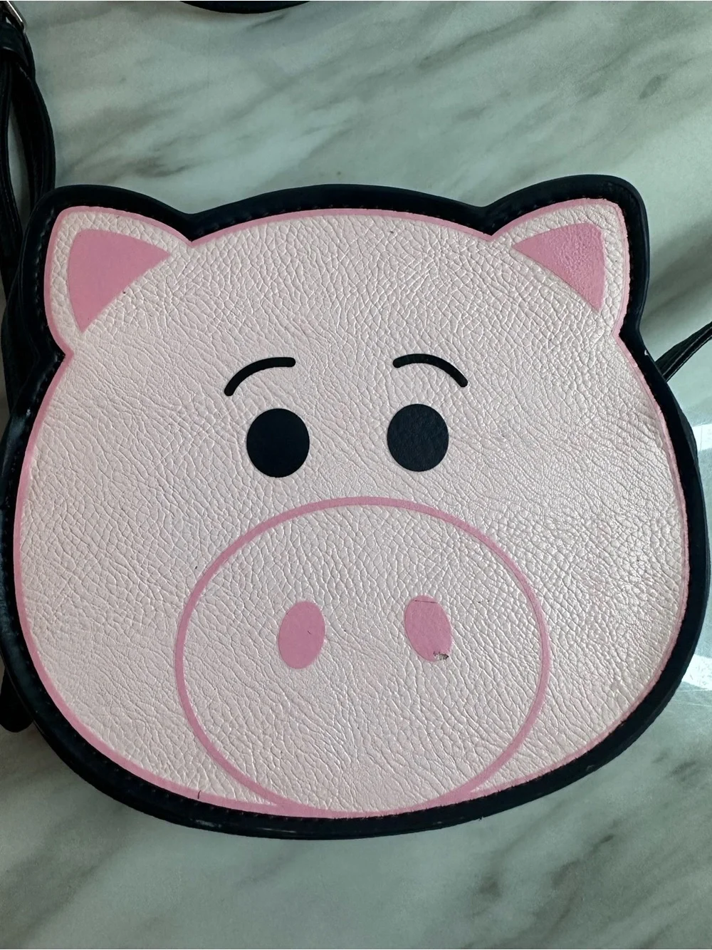 Disney Pink Pig Kids Crossbody Bag with Black Strap